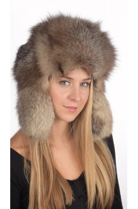 Russian style - Crystal fox fur hat Unisex