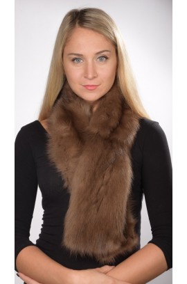 Sable fur scarf, brown, for women