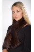 Sable fur scarf, dark brown, for women