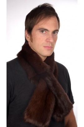 Sable fur scarf, dark brown colour, for men