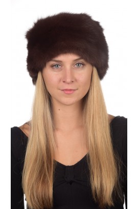 Sable fur hat unisex - dark brown