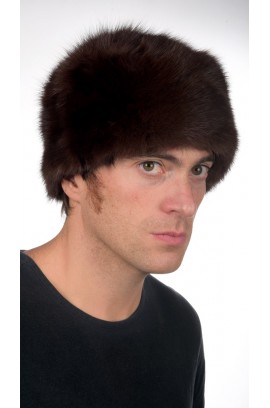 Sable fur hat - dark brown